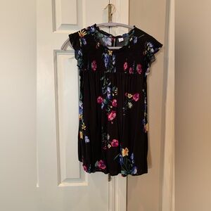 Old Navy Ruffle Sleeveless Floral Blouse Size L